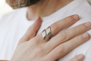 silver wrapped ring for men - shani and Adi Jewelry