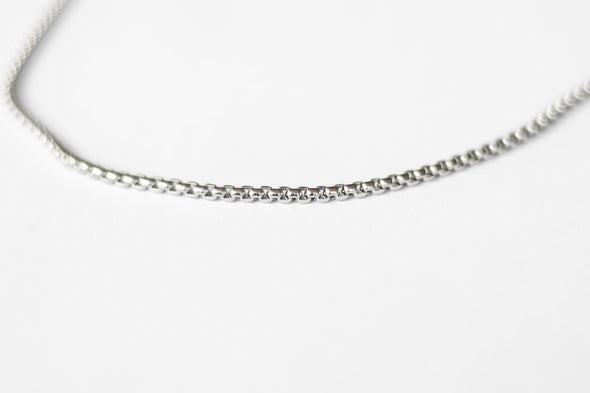 Silver links chain necklace for men, men's necklace, waterproof Rolo cable chain