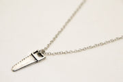 stainless steel chain, silver tone saw necklace for men - shani-adi-jewerly