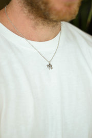 Chai necklace for men, stainless steel chain, Hai - shani-adi-jewerly