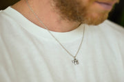 Chai necklace for men, stainless steel chain, Hai - shani-adi-jewerly