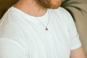 Chai necklace for men, stainless steel chain, Hai - shani-adi-jewerly