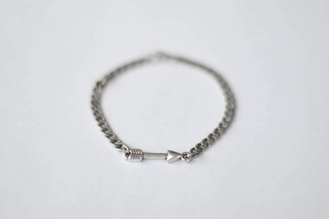 Silver arrow chain bracelet for men - shani-adi-jewerly