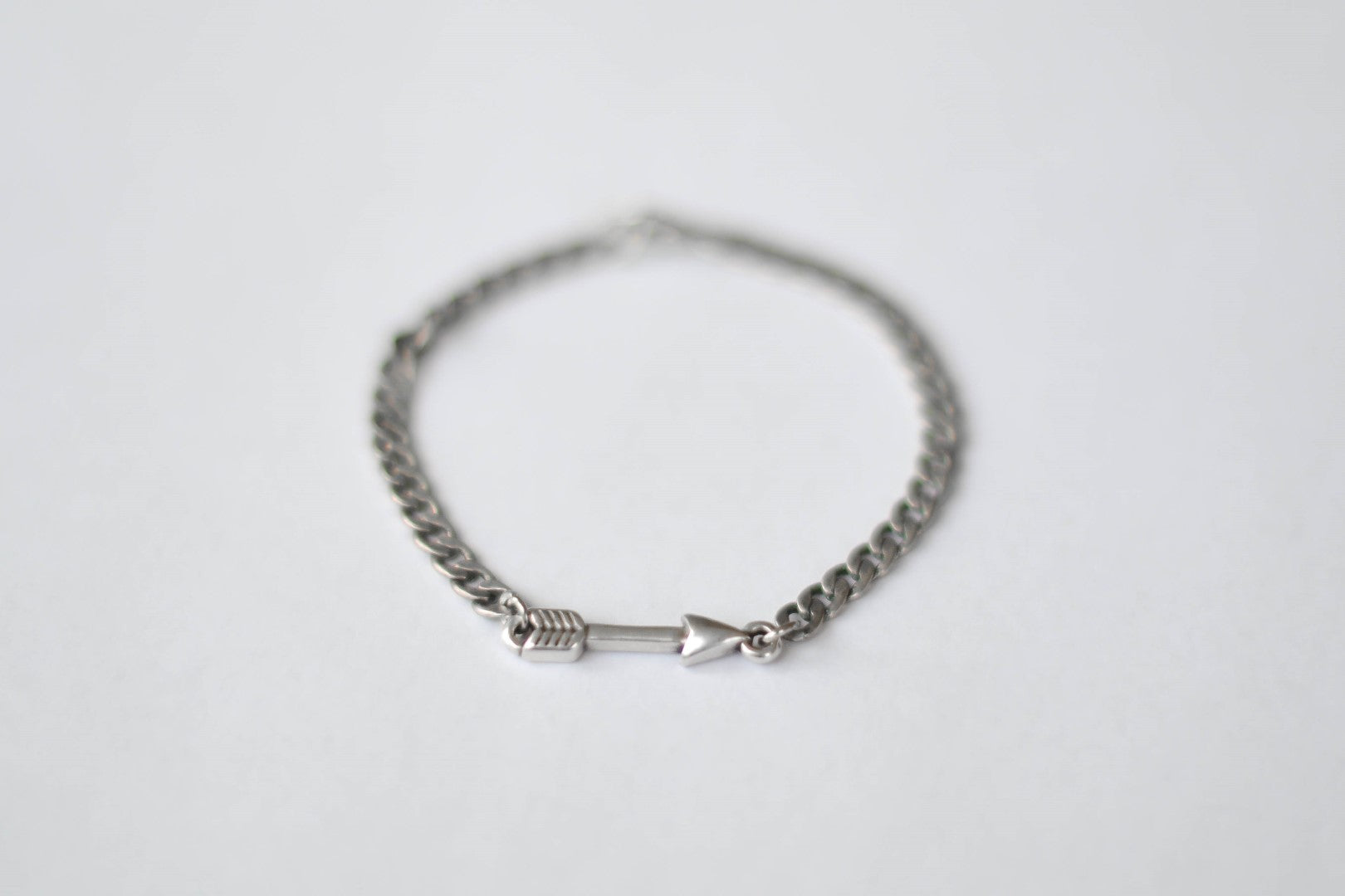 Silver arrow chain bracelet for men - shani-adi-jewerly