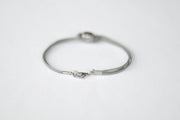 Silver UK bracelet for men, gray cord - shani-adi-jewerly