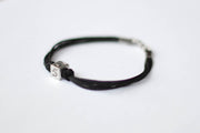 Number bracelet for men, black cord, personalised jewelry - shani-adi-jewerly