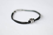 Number bracelet for men, black cord, personalised jewelry - shani-adi-jewerly