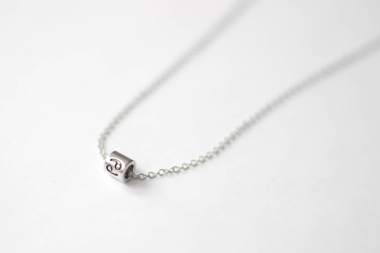 Zodiac signs necklace for men, cancer sign, stainless steel chain - shani-adi-jewerly