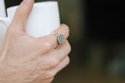 silver evil eye coin ring for men - shani and Adi Jewelry