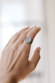 Silver evil eye coin ring for women - shani and Adi Jewelry