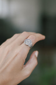 Silver evil eye coin ring for women - shani and Adi Jewelry