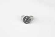 Silver evil eye coin ring for women - shani and Adi Jewelry
