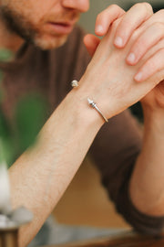 silver plated cuff bracelet for men