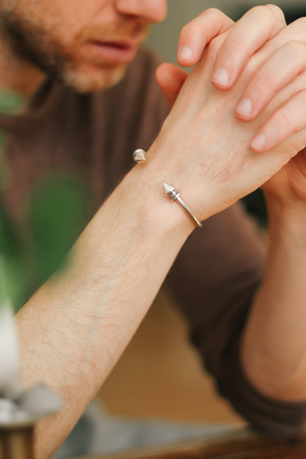 silver plated cuff bracelet for men