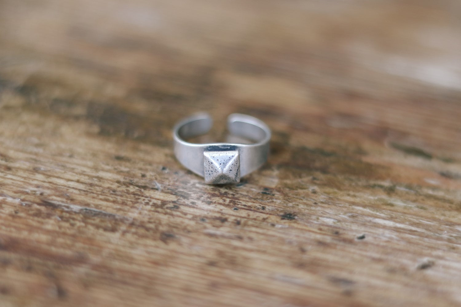 Silver diamond shape pyramid ring for women - shani and Adi Jewelry