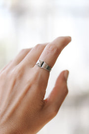 Silver diamond shape pyramid ring for women - shani and Adi Jewelry