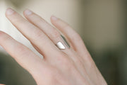 silver front open ring for men - shani and Adi Jewelry