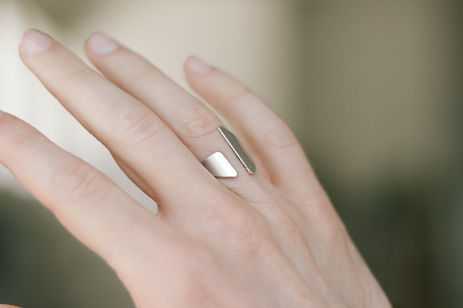 silver front open ring for men - shani and Adi Jewelry