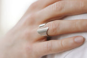 silver front open ring for men - shani and Adi Jewelry