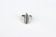 silver front open ring for men - shani and Adi Jewelry
