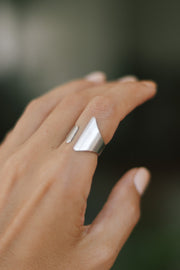 Silver front open ring for women - shani and Adi Jewelry