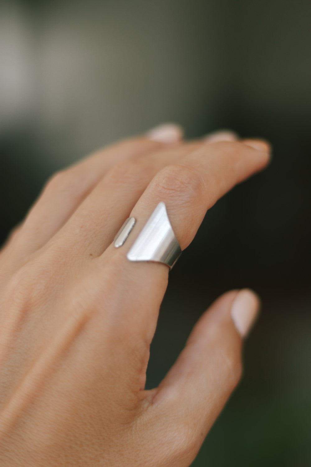 Silver front open ring for women - shani and Adi Jewelry
