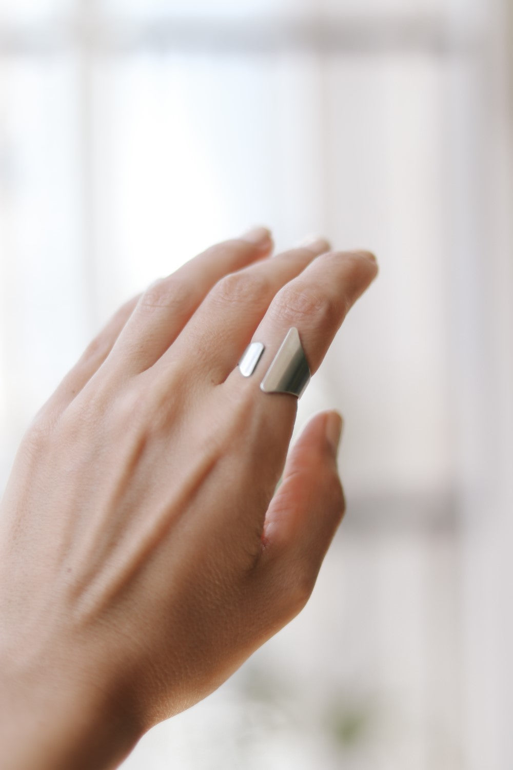 Silver front open ring for women - shani and Adi Jewelry