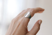 Silver front open ring for women - shani and Adi Jewelry