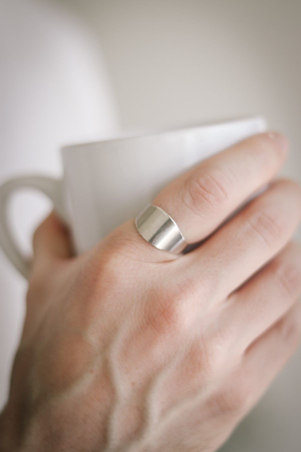 silver minimalist ring for men - shani and adi jewelry