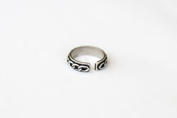 silver chain ring for men - shani and Adi Jewelry