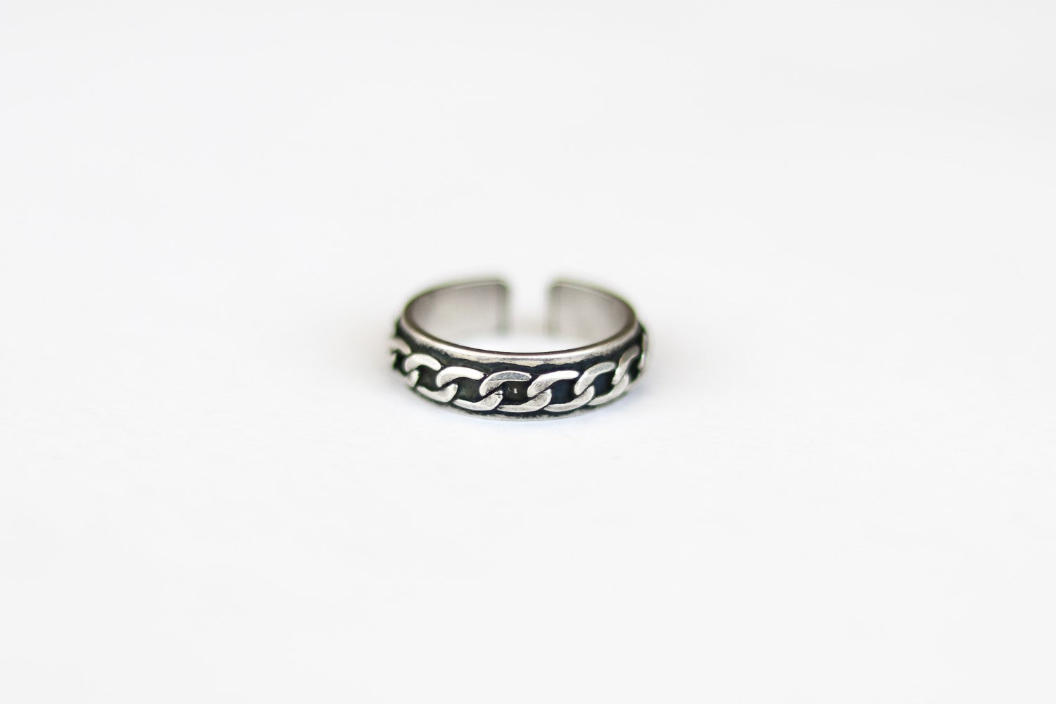 silver chain ring for men - shani and Adi Jewelry