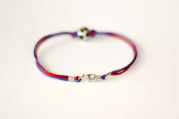 Red and blue soccer bracelet for men - shani-adi-jewerly