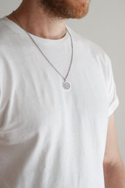 Lotus pendant necklace for men, stainless steel Sahasrara necklace, waterproof - shani-adi-jewerly