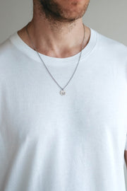 Silver Lotus necklace for men, stainless steel chain necklace, waterproof - shani-adi-jewerly