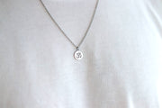 Silver Lotus necklace for men, stainless steel chain necklace, waterproof - shani-adi-jewerly