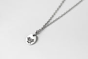 Silver Lotus necklace for men, stainless steel chain necklace, waterproof - shani-adi-jewerly