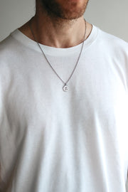 Silver Om necklace for men, stainless steel chain necklace, waterproof - shani-adi-jewerly