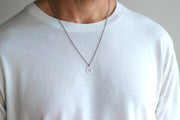 Silver sun necklace for men, stainless steel chain necklace - shani-adi-jewerly