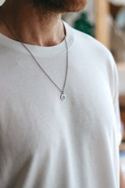 Silver sun necklace for men, stainless steel chain necklace - shani-adi-jewerly