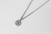 Silver sun necklace for men, stainless steel chain necklace - shani-adi-jewerly