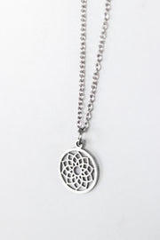Lotus pendant necklace for men, stainless steel Sahasrara necklace, waterproof - shani-adi-jewerly