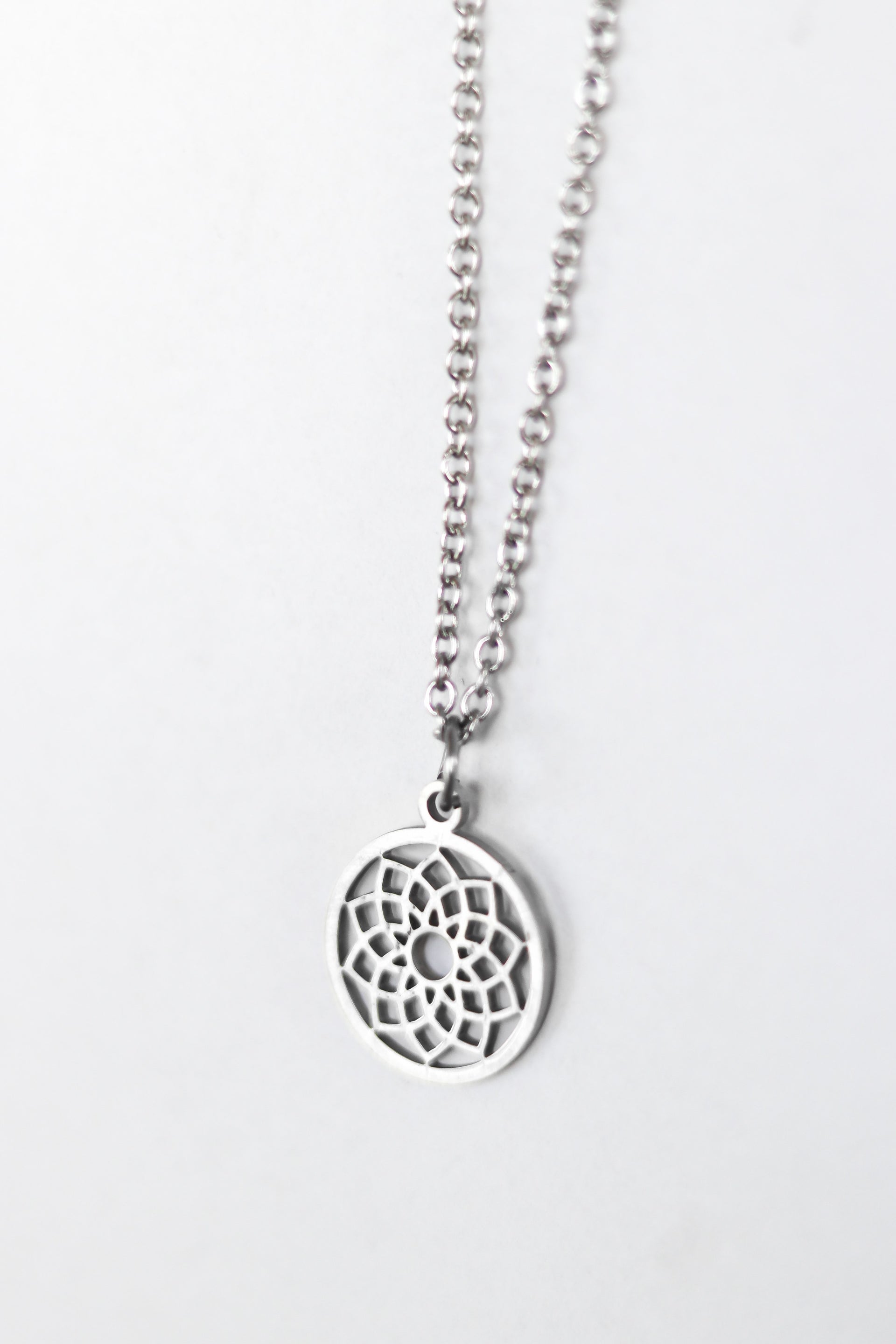 Lotus pendant necklace for men, stainless steel Sahasrara necklace, waterproof - shani-adi-jewerly