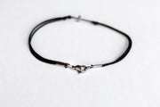 handmade silver cross bracelet for men, black cord - shani and adi jewelry