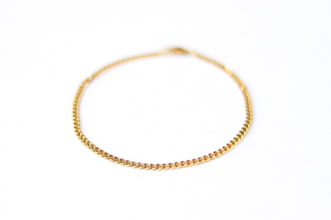 Gold tone chain anklet, ankle bracelet, gift for her