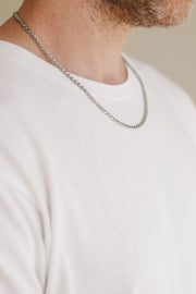 Silver links chain necklace for men