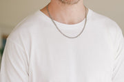 Silver links chain necklace for men