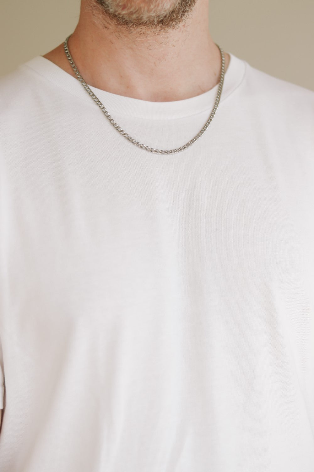 Silver links chain necklace for men