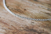Silver links chain necklace for men