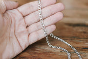 Silver links chain necklace for men