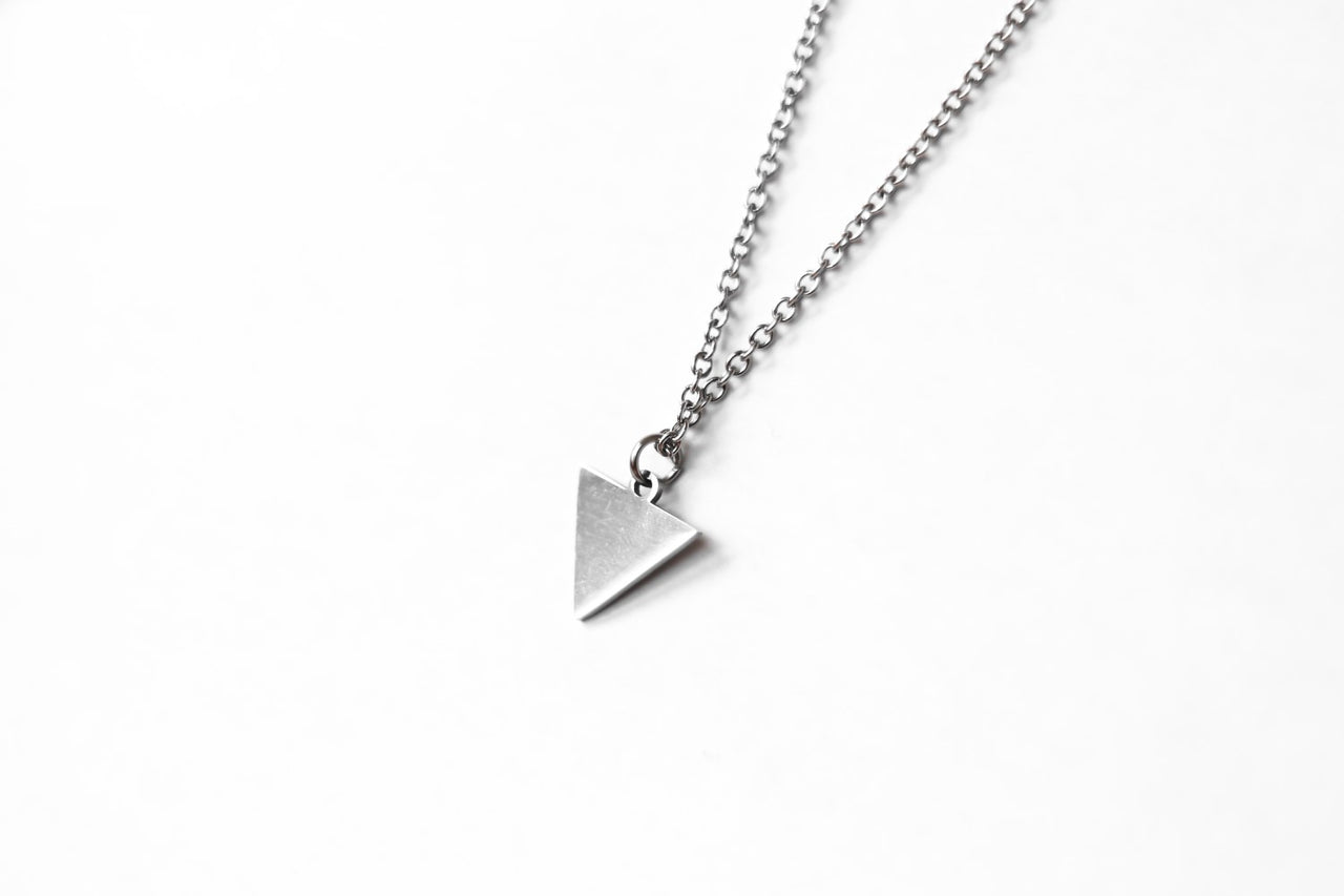 Silver triangle necklace, small triangle pendant, waterproof chain necklace, bridesmaids gift for her, geometric, geometric necklace, girl